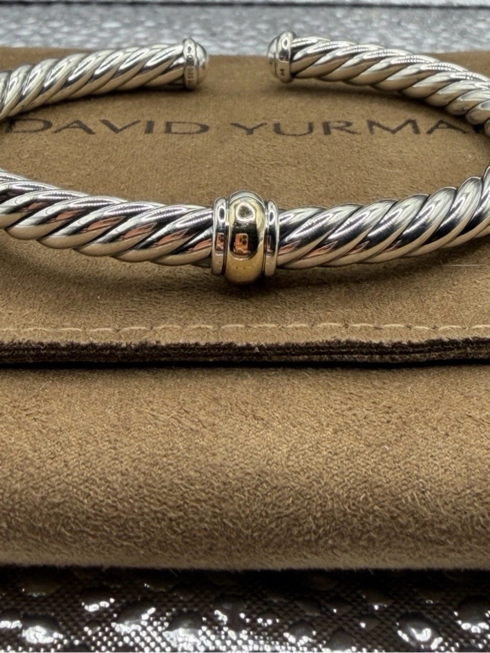 David Yurman Flex Bracelet 14ktgold and Silver 6MM Medium